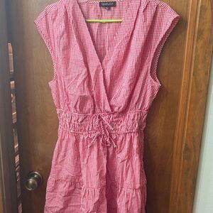Rachel Zoe Red Gingham Sleeveless Dress size L